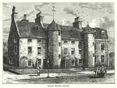 Dalry House and surrounding rural landscape