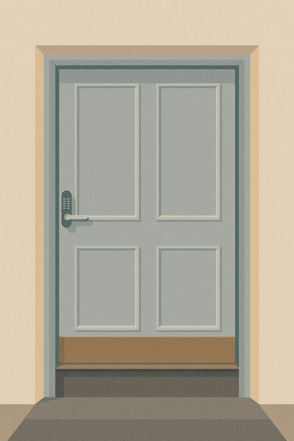 Pool entrance door and keypad access at James Square