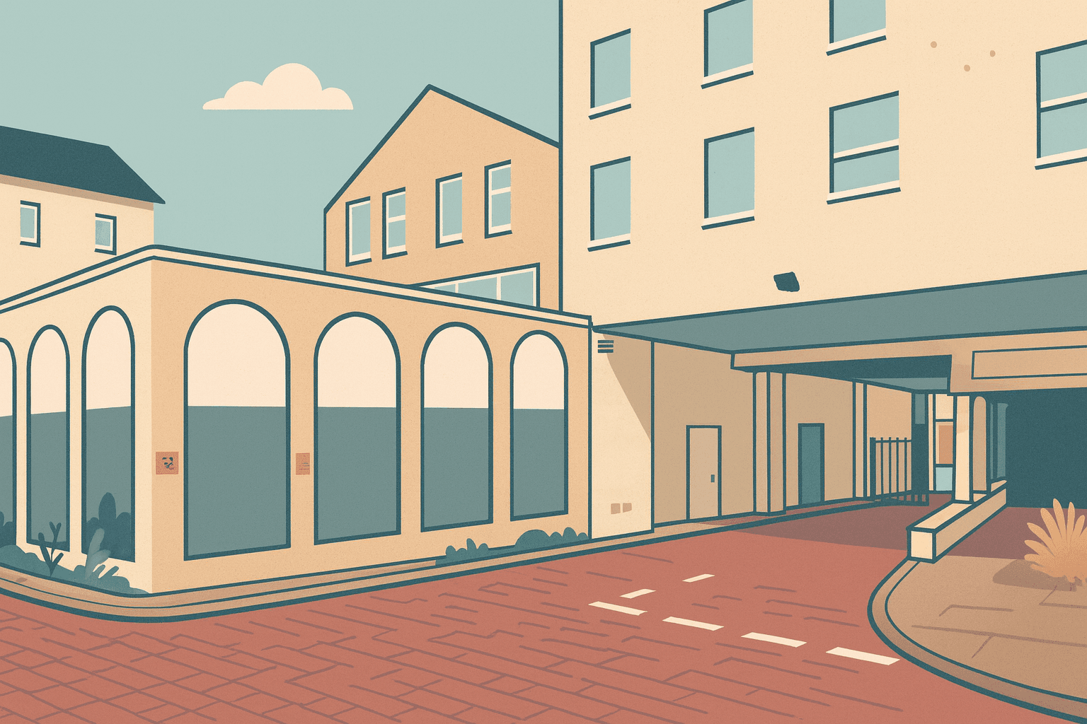 External view of the pool entrance at James Square