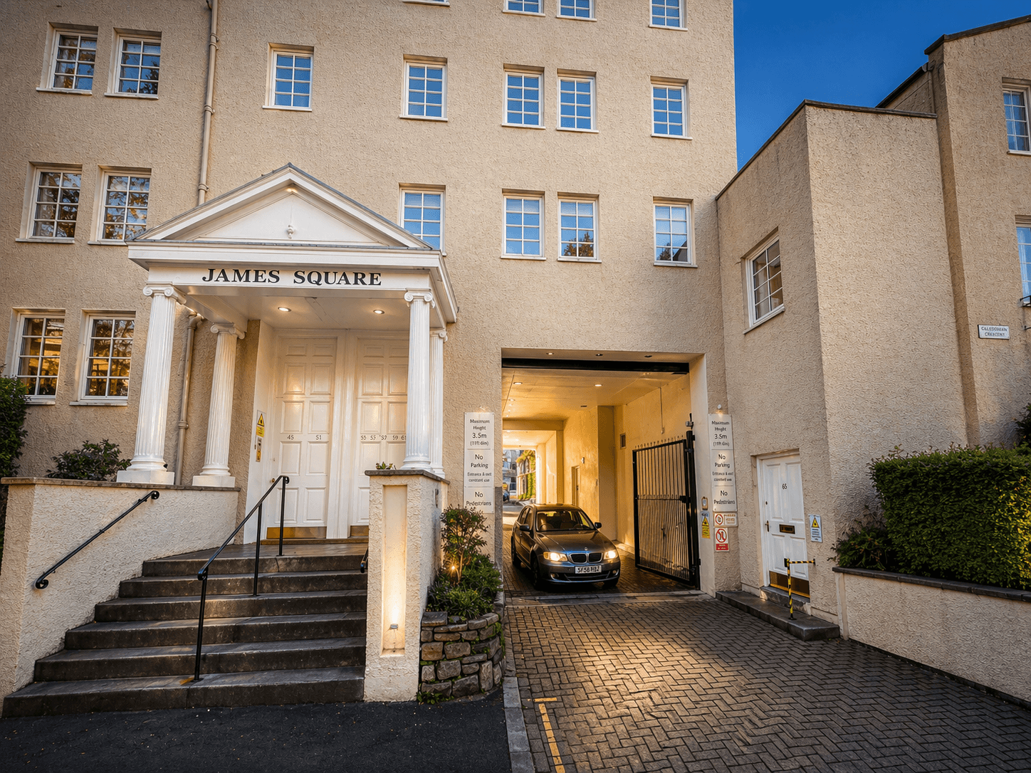 The James Square main entrance and vehicle entrance